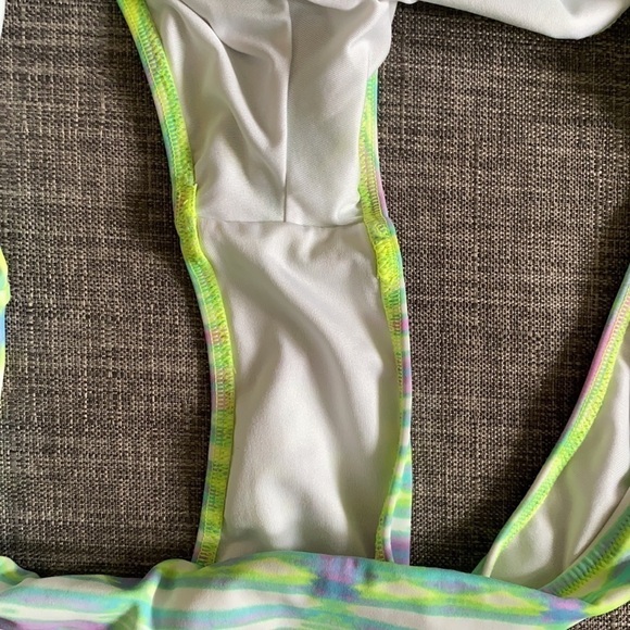 Green purple tie dye inspired hipster bikini L - Picture 6 of 9
